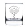 Bevvee Causing A Racket - Whiskey Rocks Glass - Funny Tennis Themed Decor and Gifts - 10.25 Oz Glasses view 1