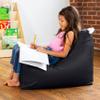Jaxx Juniper Jr Kids Classroom Bean Bag Chair, Premium Vinyl, Black view 4