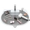 Sink Topper Bathroom Counter Cover & Storage Saver, Foldable Silicone Mat for Hot Tools, Hair Styling & Makeup, Beauty Brush Cleaning Mat, RV Camper Sink Cover & for Small Spaces (Standard Silver) view 1