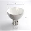Pampa Bay Titanium-Plated Porcelain Footed Bowl, 10 Inch, Silver/White Tone, Oven, Freezer, Dishwasher Safe view 2