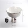 Pampa Bay Titanium-Plated Porcelain Footed Bowl, 10 Inch, Silver/White Tone, Oven, Freezer, Dishwasher Safe view 3