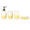NOBRIM Bathroom Accessory Yellow Glaze Gradient Ceramic Wash Set 4 Piece Bathroom Accessories Set, with Toothbrush Holder, Soap Dish, Tumbler, Soap Dispenser Bathroom Wash Set view 2