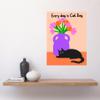 Wee Blue Coo Every Day is Cat Day Flower Vase Premium Wall Art Canvas Print 18X24 Inch view 2
