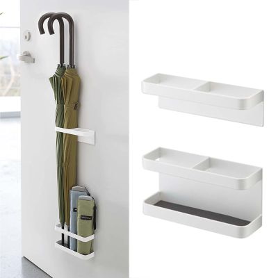 PPGE Umbrella Rack Wall Hanging Organizer for Hallway Entryway Office Home, Door Umbrella Stand, Creative Umbrella Holder, Umbrella Storage Stand, Umbrella Rack with Drip Tray (Color:White)