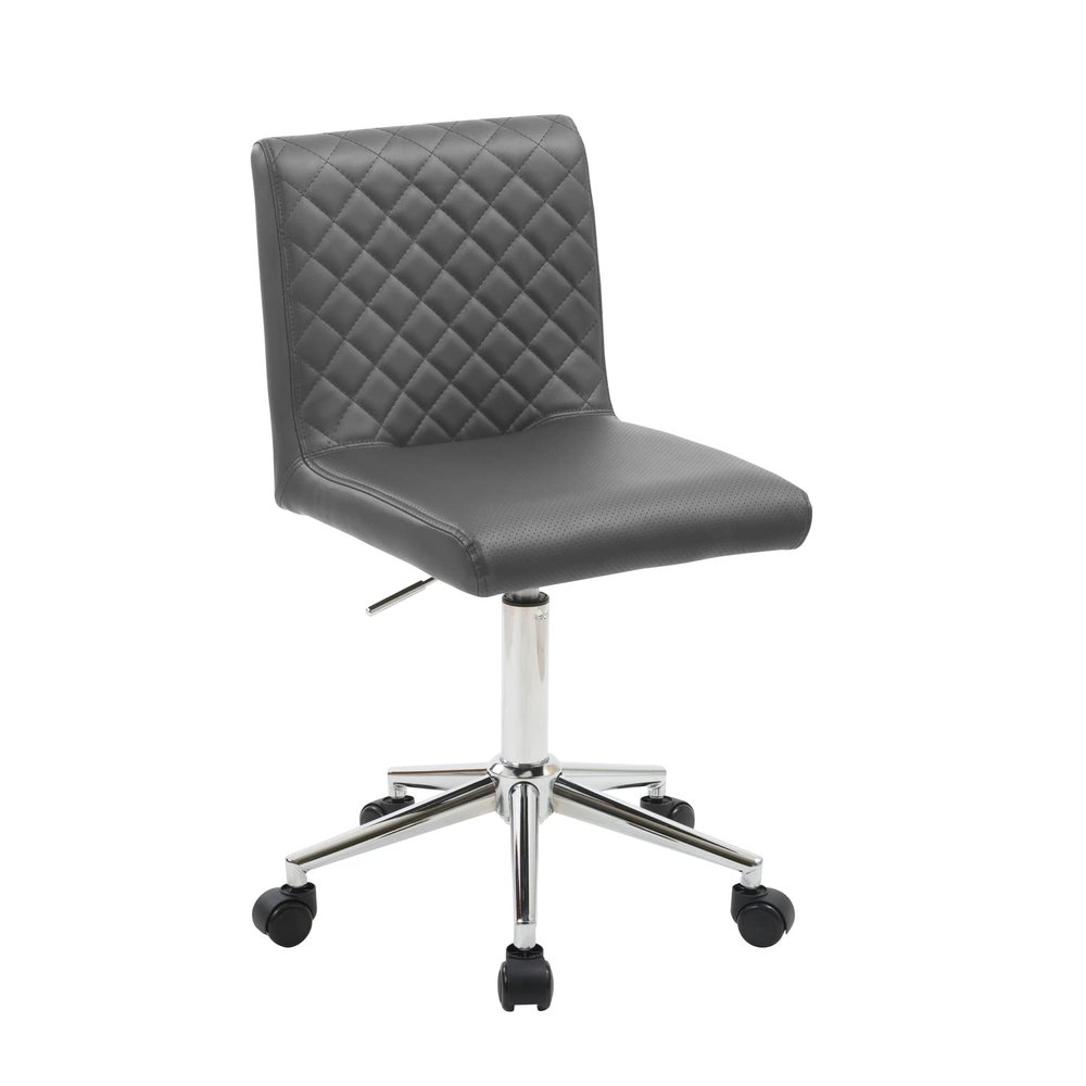Best Master Furniture Adjustable and Swivel Leather Office Chair Grey
