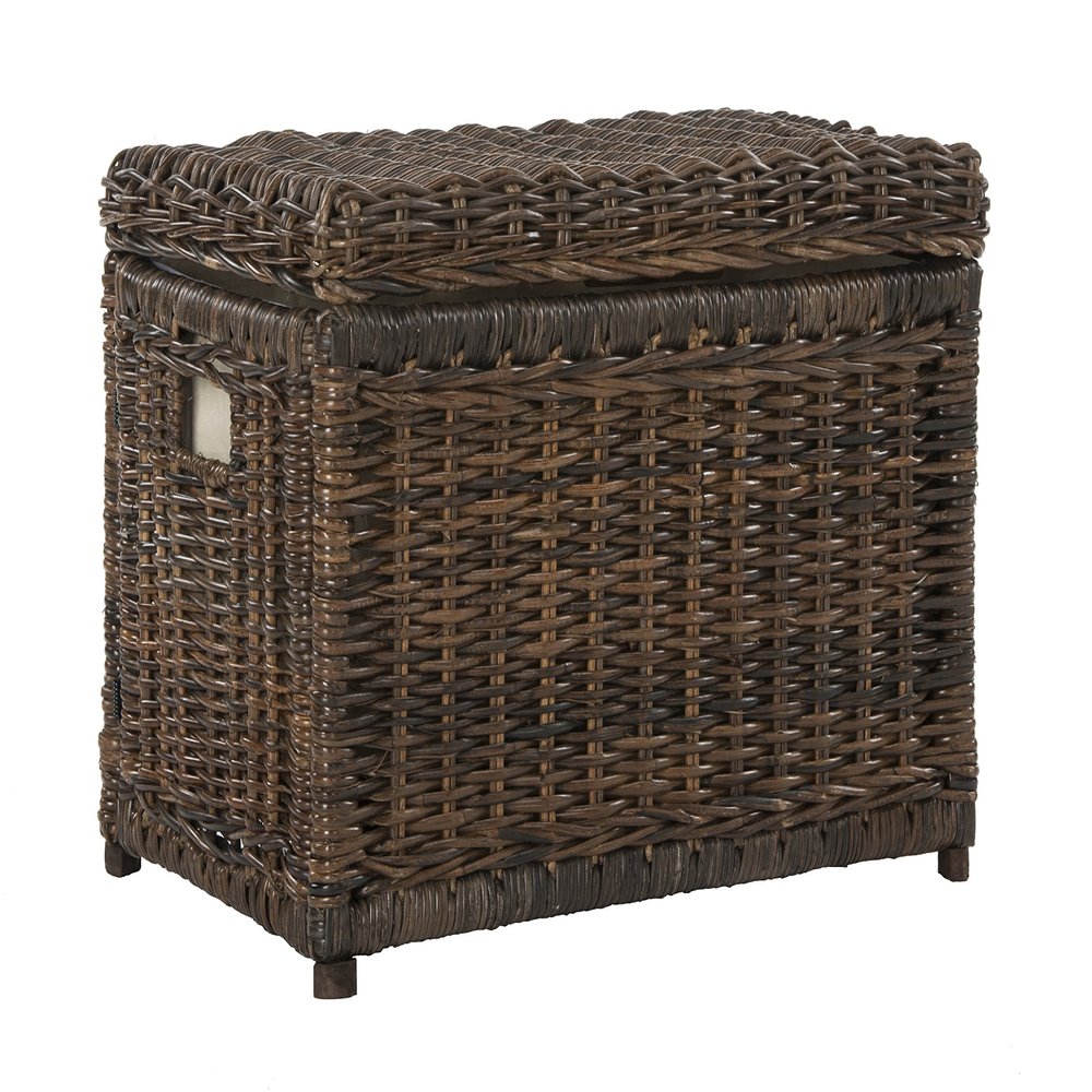 Eyely MPH9002A Gabriel 30" Wicker Storage Trunk, Rattan-Sarang Buaya, Coastal for Kitchen, Living room, Flat Storage, 20 lb Weight Capacity, Brown