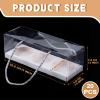 Thenshop 20 Pcs 9 x 3 x 3 Inch Clear Cupcake Boxes with Handle and Inserts 3 Count Portable Pastry Packaging for Cupcakes Carrier Muffin Bakery Containers Mothers Day Wedding Party(White) view 2