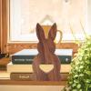 Decorative Bookends Multi-Function Book Ends Rabbit Book Ends Animal Shaped Book Ends Wooden Animal Bookends Book End Support Bookends Decoration Wooden Book Support Rabbit Bookend view 3