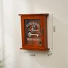 Tnfeeon Retro Wall Key Box Floating Decorative Key Cabinet Shelf Wall Mount with Key Hooks and Key Holder (Brown) view 2