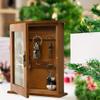 Tnfeeon Retro Wall Key Box Floating Decorative Key Cabinet Shelf Wall Mount with Key Hooks and Key Holder (Brown) view 3
