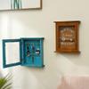 Tnfeeon Retro Wall Key Box Floating Decorative Key Cabinet Shelf Wall Mount with Key Hooks and Key Holder (Brown) view 4