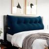 BNCKTRD Triangle Headboard Pillow - 3 in 1 Large Bed Pillow as Wedge Reading Pillow, Large Couch Daybed Pillow or Positioning Support Backrest Back Cushion for Sitting in Bed Velvet Queen Deep Blue view 1