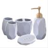 NOBRIM Bathroom Accessory 5-Piece Bathroom Accessories Set Ceramic Diamond Pattern Bathroom Set Soap Dispenser/Toothbrush Holder/Tumbler/Soap Dish Bathroom Wash Set Bathroom Wash Set view 2