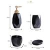 NOBRIM Bathroom Accessory 5-Piece Bathroom Accessories Set Ceramic Diamond Pattern Bathroom Set Soap Dispenser/Toothbrush Holder/Tumbler/Soap Dish Bathroom Wash Set Bathroom Wash Set view 3