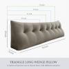 BNCKTRD Headboard Pillow - 3 in 1 Large Bed Pillow as Wedge Reading Pillow, Large Couch Daybed Pillow or Positioning Support Backrest Back Cushion for Sitting in Bed Velvet Queen Beige-Gray view 2