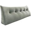 BNCKTRD Headboard Pillow - 3 in 1 Large Bed Pillow as Wedge Reading Pillow, Large Couch Daybed Pillow or Positioning Support Backrest Back Cushion for Sitting in Bed Velvet Queen Beige-Gray view 3