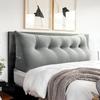 BNCKTRD Headboard Wedge Pillow Large Bolster Triangle Reading Pillow Queen Size Bed Rest Back Support Pillow for Sitting up in Bed Daybed Couch Backrest Cushion Velvet Gray view 1