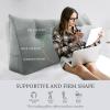 BNCKTRD Headboard Wedge Pillow Large Bolster Triangle Reading Pillow Queen Size Bed Rest Back Support Pillow for Sitting up in Bed Daybed Couch Backrest Cushion Velvet Gray view 2