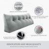 BNCKTRD Headboard Wedge Pillow Large Bolster Triangle Reading Pillow Queen Size Bed Rest Back Support Pillow for Sitting up in Bed Daybed Couch Backrest Cushion Velvet Gray view 3