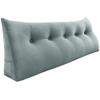 BNCKTRD Headboard Wedge Pillow Large Bolster Triangle Reading Pillow Queen Size Bed Rest Back Support Pillow for Sitting up in Bed Daybed Couch Backrest Cushion Velvet Gray view 4
