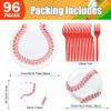 Baseball Party Favors Party Decorations, 96pcs Baseball Party Plates and Napkins Forks Baseball Themed Party Birthday Decorations Supplies For Boys Baby Shower Serves 24 view 2