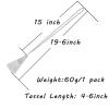 Fenghuangwu 4 Pack Curtain Tie Backs Rope Tassels for Curtains Drape tiebacks Handmade Outdoor Home and Outdoor Decorative (Silver, 4p) view 2
