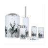 NOBRIM Bathroom Accessory Bathroom Accessories Set 6-Pieces Plastic Elk Wash Set Toothbrush Holder,Cup,Soap Dispenser,Soap Dish,Toilet Brush Holder,Trash Can Bathroom Wash Set view 1