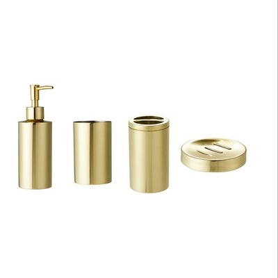 NOBRIM Bathroom Accessory Gold Bathroom Amenities Wash Set 5-Piece Soap Dispenser Toothbrush HolderSoap Dish Tumbler Stainless Steel Bathroom Accessories Sets Bathroom Wash Set