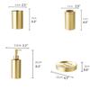 NOBRIM Bathroom Accessory Gold Bathroom Amenities Wash Set 5-Piece Soap Dispenser Toothbrush HolderSoap Dish Tumbler Stainless Steel Bathroom Accessories Sets Bathroom Wash Set view 2