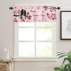 Anzona Curtain Valance 54" x 18", Valentine's Day Window Valances Rod Pocket Curtains Drapes, Bird Red Love Heart Tree Pink Short Topper Curtain for Kitchen Cafe Living Room, 1 Panel view 3