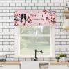 Anzona Curtain Valance 54" x 18", Valentine's Day Window Valances Rod Pocket Curtains Drapes, Bird Red Love Heart Tree Pink Short Topper Curtain for Kitchen Cafe Living Room, 1 Panel view 4