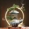 HSINYA Ceramic Buddha Water Fountains Indoor Waterfall with LED 2 Buddhas Mist Water Fountain with Backflow Incense Holder for Feng Shui Strees Relief Wealth-Booming Japanese Decor view 2