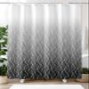 Lansemy Moroccan Pattern Polyester Shower Curtain 60x72 inches, Waterproof Shower Curtains with Plastic Hooks, Washable Bathroom Shower Curtain for Hotel Spa Bath Tub Black Gradient Texture view 2