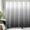Lansemy Moroccan Pattern Polyester Shower Curtain 60x72 inches, Waterproof Shower Curtains with Plastic Hooks, Washable Bathroom Shower Curtain for Hotel Spa Bath Tub Black Gradient Texture view 3