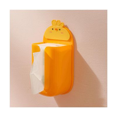 ROHNES Punch-Free Wall-Mounted Tissue Box Cover Rectangle Plastic Bathroom Storage Organizer Dispenser Cute Desktop Storage Box