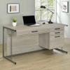Coaster Home Furnishings - Loomis - Engineered Wood - 60-Inch Desk with Drawers and File Cabinet Drawers, Sled Base, Contemporary Style - Home Office - Whitewashed Grey - 805881 view 2
