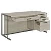 Coaster Home Furnishings - Loomis - Engineered Wood - 60-Inch Desk with Drawers and File Cabinet Drawers, Sled Base, Contemporary Style - Home Office - Whitewashed Grey - 805881 view 4