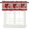 Anzona Curtain Valance 54" x 18", Valentine's Day Window Valances Rod Pocket Curtains Drapes, Love Heart Red Black Plaid Retro Wood Grain Short Topper Curtain for Kitchen Cafe Living Room, 1 Panel view 1