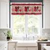 Anzona Curtain Valance 54" x 18", Valentine's Day Window Valances Rod Pocket Curtains Drapes, Love Heart Red Black Plaid Retro Wood Grain Short Topper Curtain for Kitchen Cafe Living Room, 1 Panel view 2