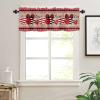 Anzona Curtain Valance 54" x 18", Valentine's Day Window Valances Rod Pocket Curtains Drapes, Love Heart Red Black Plaid Retro Wood Grain Short Topper Curtain for Kitchen Cafe Living Room, 1 Panel view 3