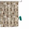 Classic Coffee Style Polyester Shower Curtain 72x78 inches, Waterproof Shower Curtains with Plastic Hooks, Washable Bathroom Shower Curtain for Hotel Spa Bath Tub Coffee Mug Patterns Hot Coffee view 1