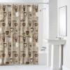 Classic Coffee Style Polyester Shower Curtain 72x78 inches, Waterproof Shower Curtains with Plastic Hooks, Washable Bathroom Shower Curtain for Hotel Spa Bath Tub Coffee Mug Patterns Hot Coffee view 2