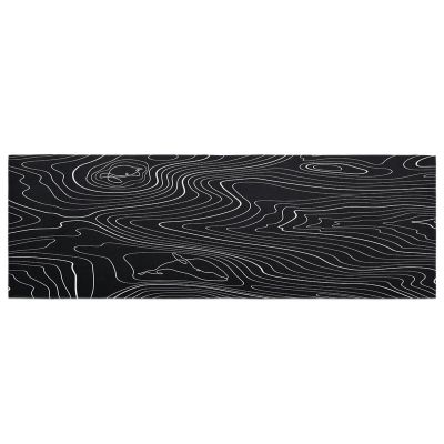 Black Abstract Bathroom Runner Rug Bathmat Soft Bath Shower Bathtub Kitchen Door Mat, Washable Floor Doormat Area Carpet for Bedroom Laundry Room Hallway, Modern Geometric Minimalist Stripes 24"x71"
