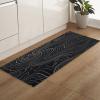 Black Abstract Bathroom Runner Rug Bathmat Soft Bath Shower Bathtub Kitchen Door Mat, Washable Floor Doormat Area Carpet for Bedroom Laundry Room Hallway, Modern Geometric Minimalist Stripes 24"x71" view 2