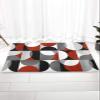 Red Grey Bathroom Runner Rug Bathmat Soft Bath Shower Bathtub Kitchen Door Mat, Washable Floor Doormat Area Carpet for Bedroom Laundry Room Hallway, Abstract Retro Middle Century Geometric Art 16"x24" view 1