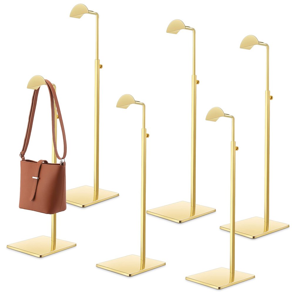 Maitys 6 Pack Gold Adjustable Purse Display Stands Stainless for Handbags