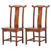 KWOKING Traditional Style Solid Wood Side Chair Matte Finish Slat Back Dining Chair for Home Modern Chinese Dining Chair Hotel Restaurant Backrest Seat Stool Rubber Wood Brown Set of 2 view 1
