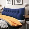 BNCKTRD Headboard Pillow Wedge King Size Large Bolster Pillow for Bed Triangle Reading Pillow Back Support Pillow for Sitting Up in Bed XXL Couch Daybed Bed Rest Backrest Cushion Linen Blue view 1