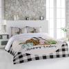 3 Pieces Duvet Cover Cal King Bedding Sets Easter Bunny Egg Leopard Black Checker Luxury Soft Comforter Cover with Pillowcases Spring Rabbit Carrot Microfiber Quilt Covers Set for Bedroom Decor view 3