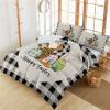 3 Pieces Duvet Cover Cal King Bedding Sets Easter Bunny Egg Leopard Black Checker Luxury Soft Comforter Cover with Pillowcases Spring Rabbit Carrot Microfiber Quilt Covers Set for Bedroom Decor view 4